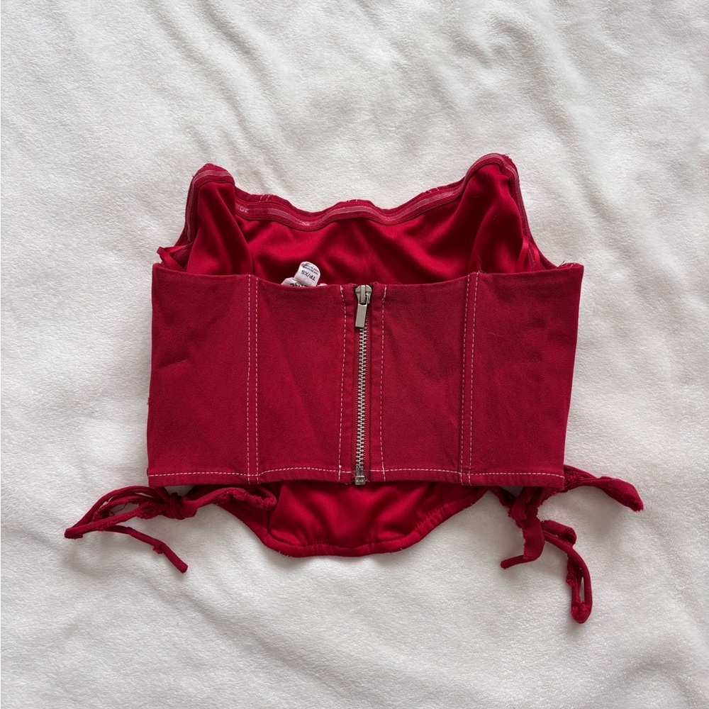 Garage Red Corset Top - Picture 3 of 4